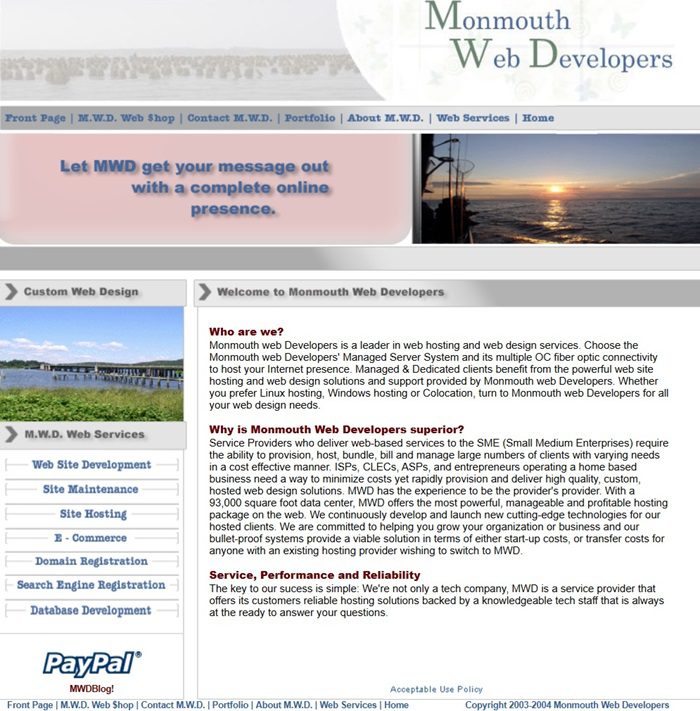 MWD Websites in 2003 - 2005